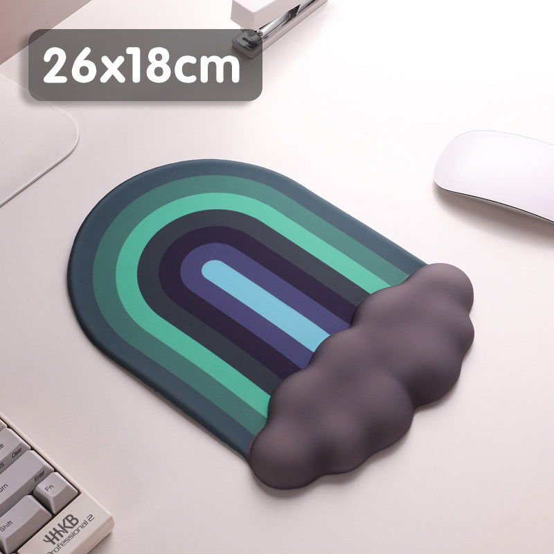Cloud Rainbow Silica Gel Wrister Mouse Pad Keyboard Support Slippery Washable