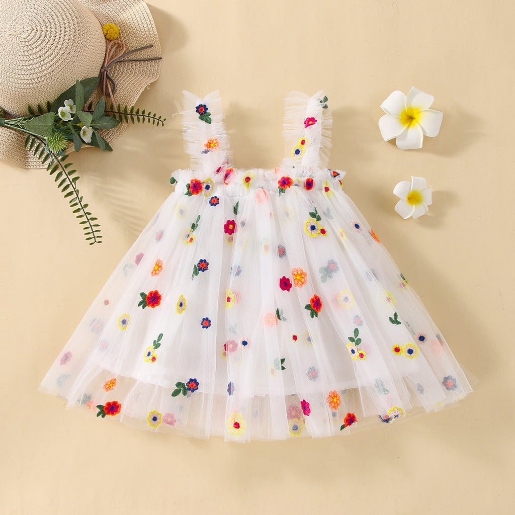 Summer New Suspender Girls' Dress Embroidery
