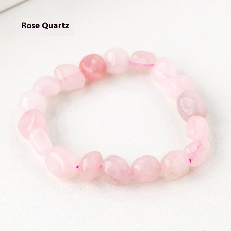 Natural Amethyst Large Particle Gravel Rolling Stone Bracelet