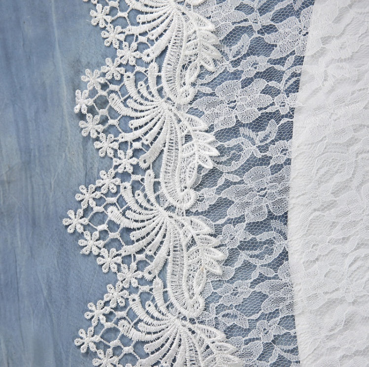 Slimming One-Shoulder Lace Fishtail Wedding Dress with Small Trailing