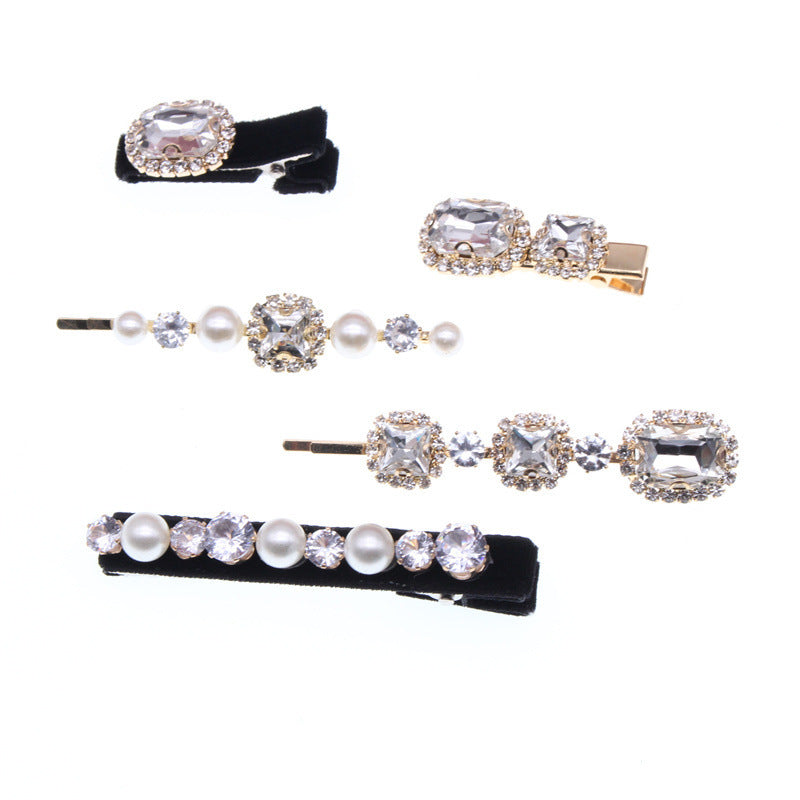 Colorful Fashion Rhinestone Flannel Ladies Hair Accessories Set