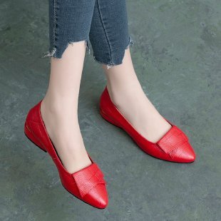 Pumps Women's Chunky Heel Mom Soft Leather Soft Bottom Leather Shoes