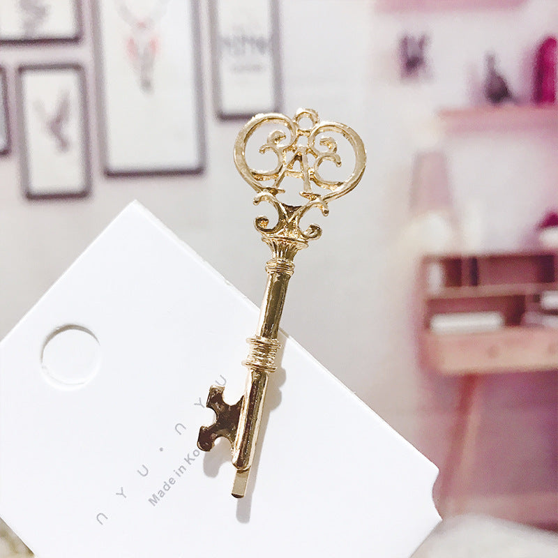 Shell Scissors Bowknot Press Clip Metal Alloy Hairpin