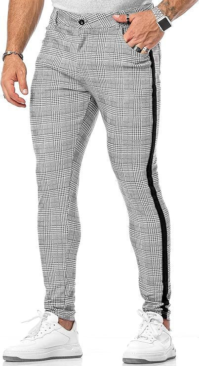 Men’s Slim Fit Suit Pants – Lightweight Summer 3D Printed Trousers