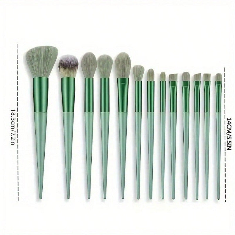Professional Makeup Brush Set – 13pcs Soft Fluffy Foundation, Powder, Eyeshadow, Kabuki, Sponge & Beginner Kit