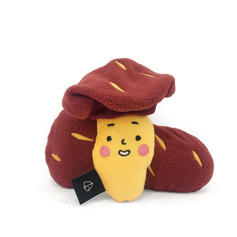 Cute Hidden Food Puzzle Toy Sweet Potato with Snack Pocket for Pets