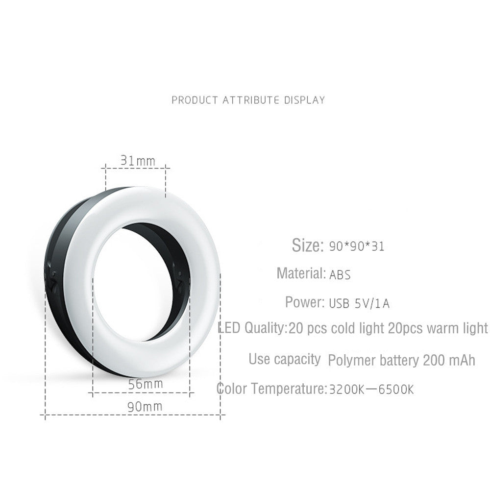 LED Selfie Ring Light for Cell Phone Photography and Video Lighting