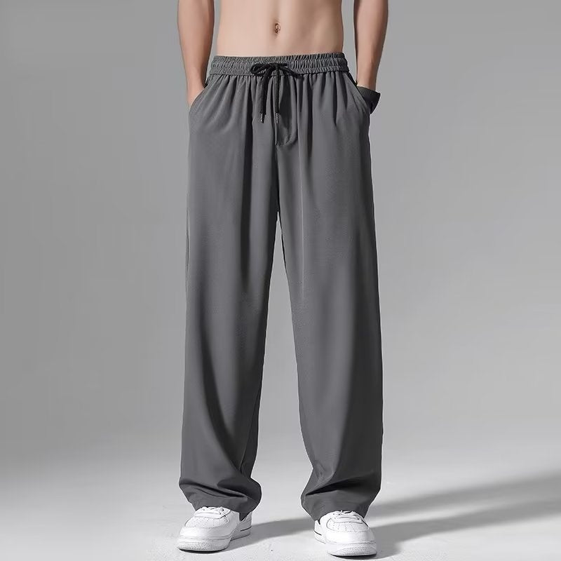 Men’s Ice Silk Quick-Dry Thin Wide-Leg Summer Pants