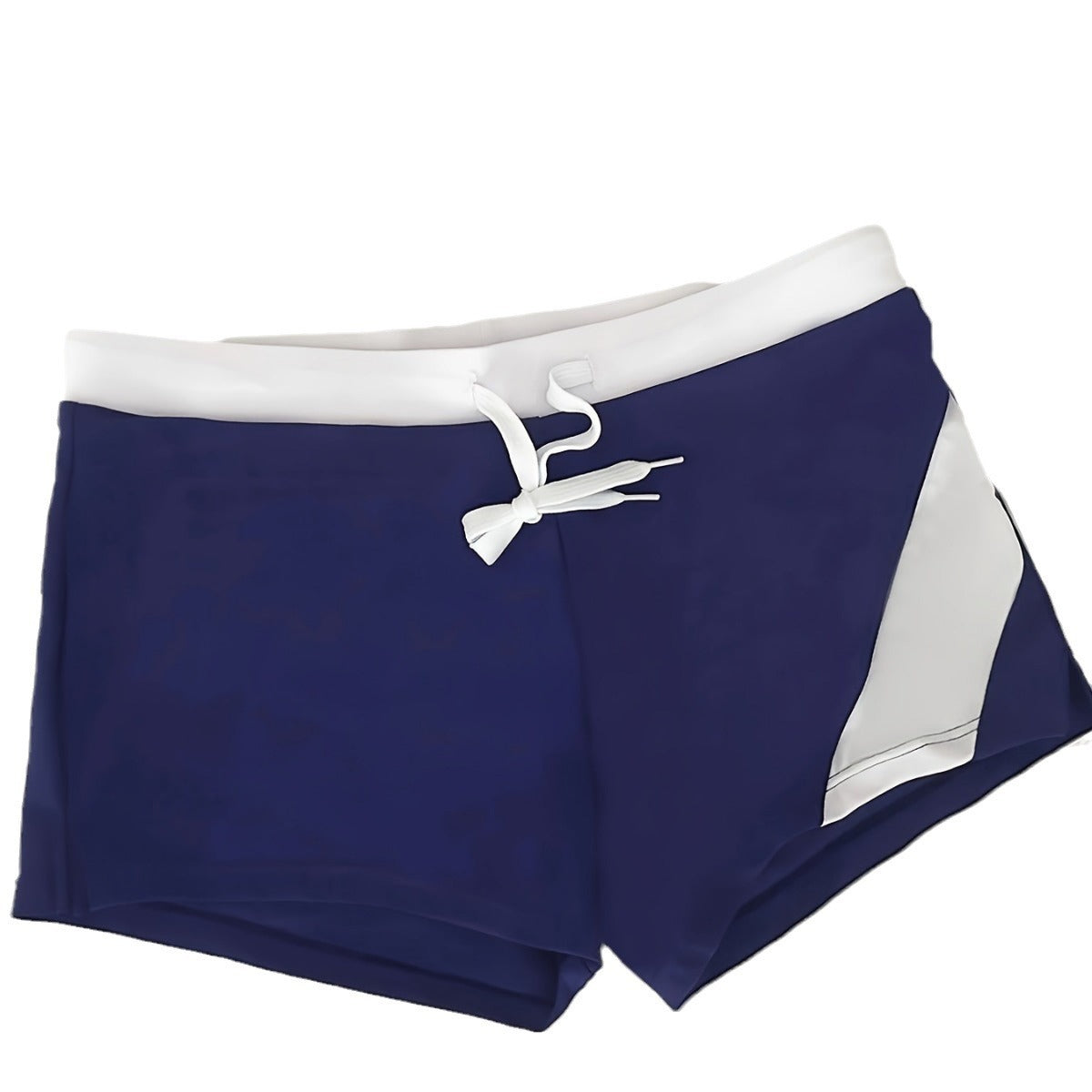 Quick-drying Men's Boxer Swimming Trunks Zipper Tether Loose