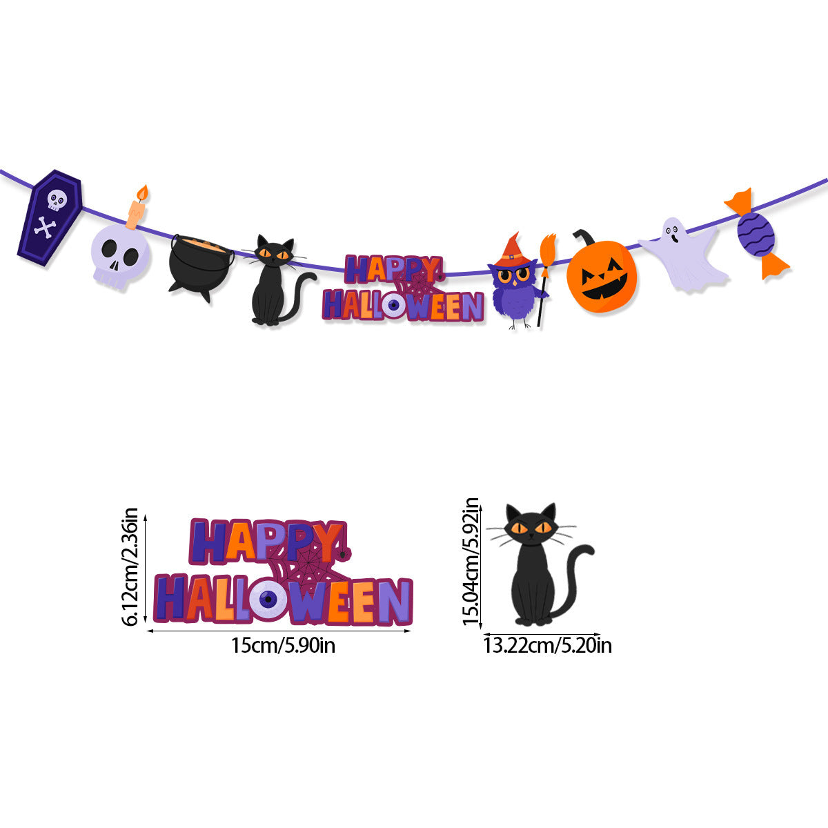 Halloween Party Pumpkin Triangle Banner Hanging Flag Party Scene Layout Decoration
