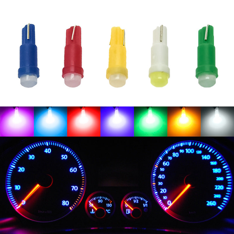 Car Bulb Ceramic T5 LED Instrument Light, T5 1SMD 3D Astigmatism COB Indicator and Makeup Light