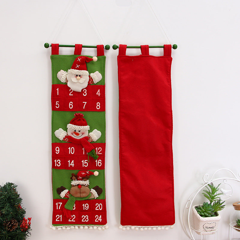 Christmas Hanging Calendar Storage Bag Decoration