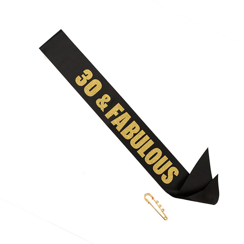Bright Colorful Satin Birthday Party Shoulder Straps