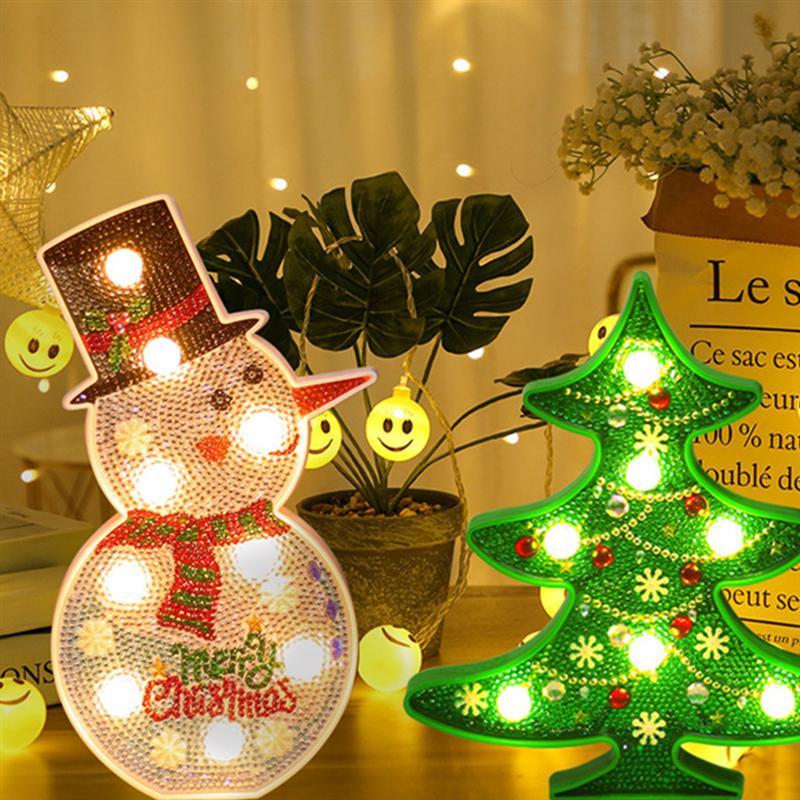 Resin Snowman LED Lamp For Christmas Decor And DIY Glow