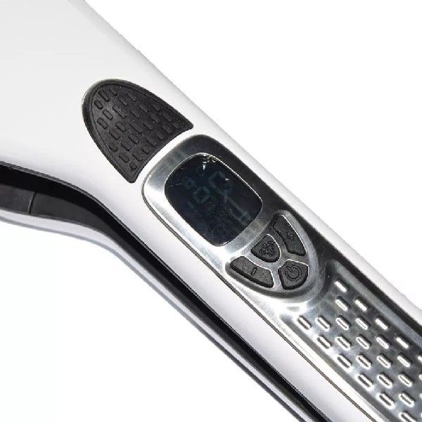 Steam Hair Straightener Brush – LCD Display Titanium Plate with 3D Comb Teeth