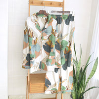 Blue palm leaf knit