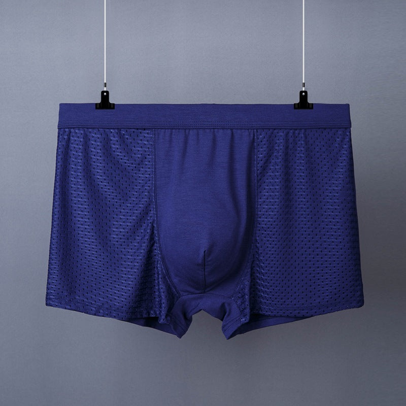 Men’s Ice Silk Boxer Shorts – Plus Size Breathable Mesh Underwear