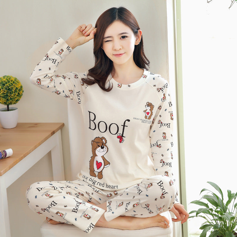 Cute Cartoon Pajamas Women's Home Service Suit