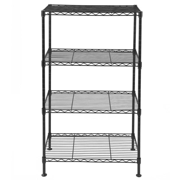 Four Layer Metal Household Shelf, Adjustable, 50X30X80cm, Black