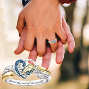 Elegant Unisex Dolphin Sapphire Electroplated Metal Engagement Ring