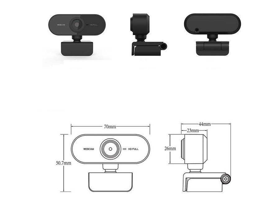 Autofocus 1080P Webcam with Dual Mics – USB Plug-and-Play for PC/Mac