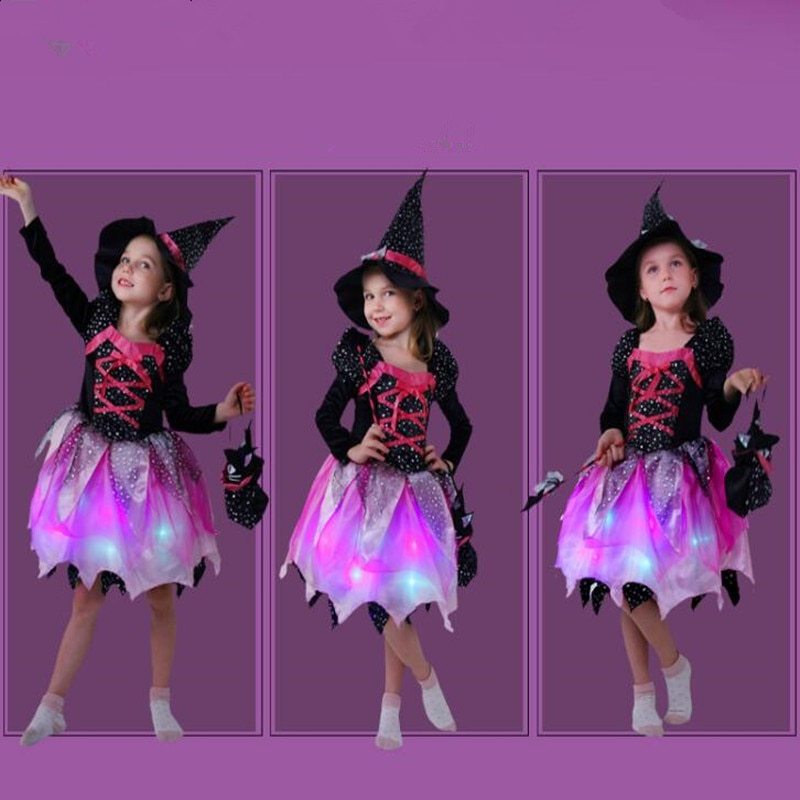 Girls Witch Costume – Children’s Halloween Party and Cosplay Dress-Up Outfit