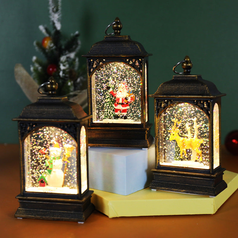 Christmas Luminous Water-Filled Storm Lantern Desktop Decoration