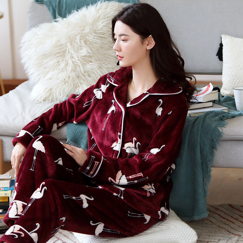 Women's Pajamas Coral Velvet Youth Home Wear Fashion