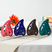 Color Glaze Heart-Shaped Porcelain Flute