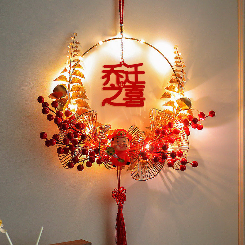 New Year Decoration Luminous Fu Character Pendant Festive Layout Supplies