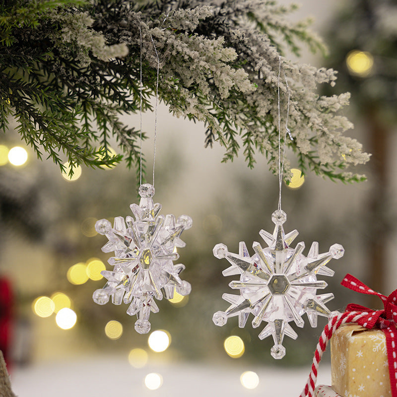 6pc Transparent Snowflake Pendant Christmas Decorations Transparent Ice Cone Hanging Ornaments