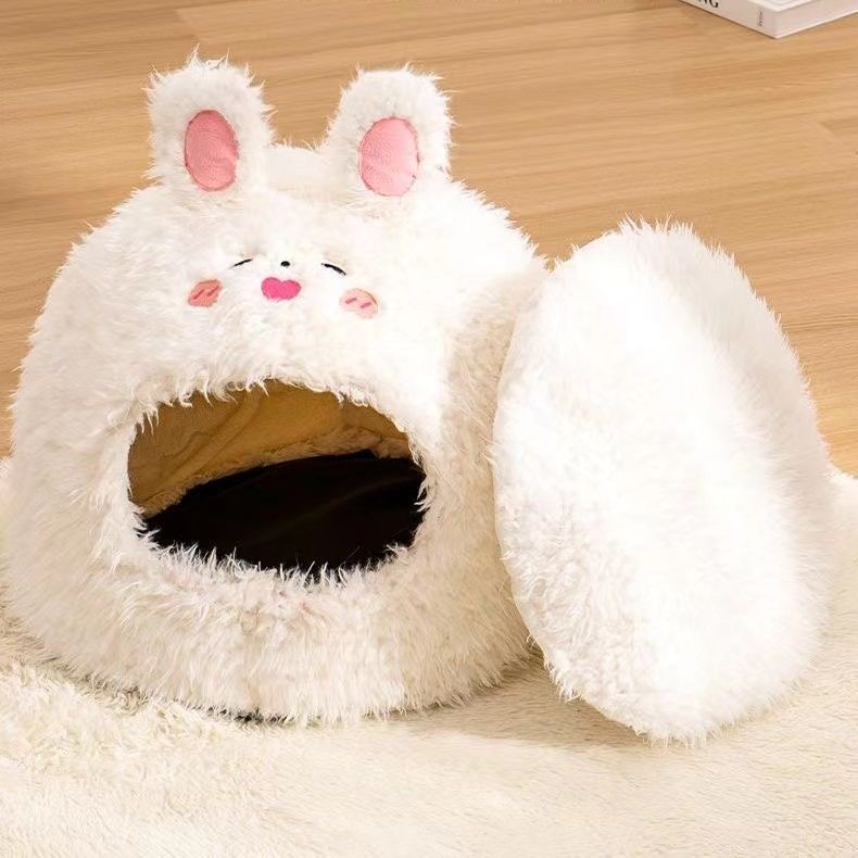 Pet Cat Litter Semi-enclosed Cat Litter Kennel Winter Warm Yurt Cat Tent Nest