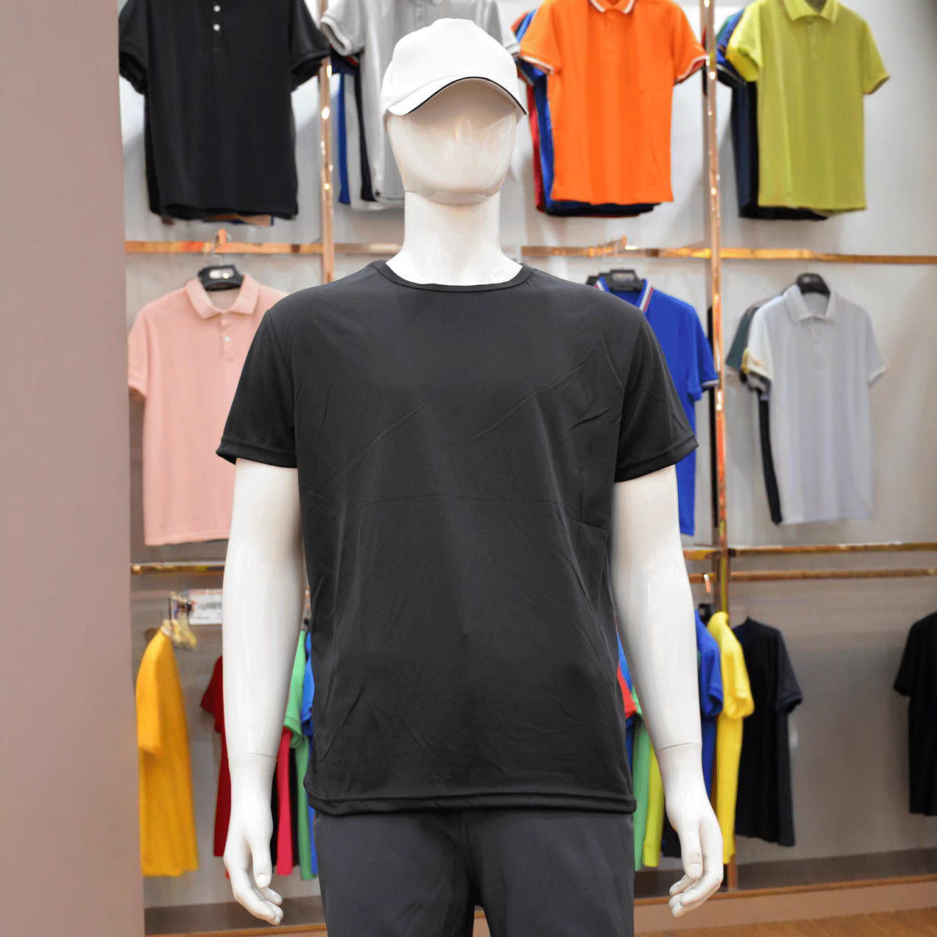 Slim Fit Quick Dry Short Sleeve Unisex Polyester Viscose