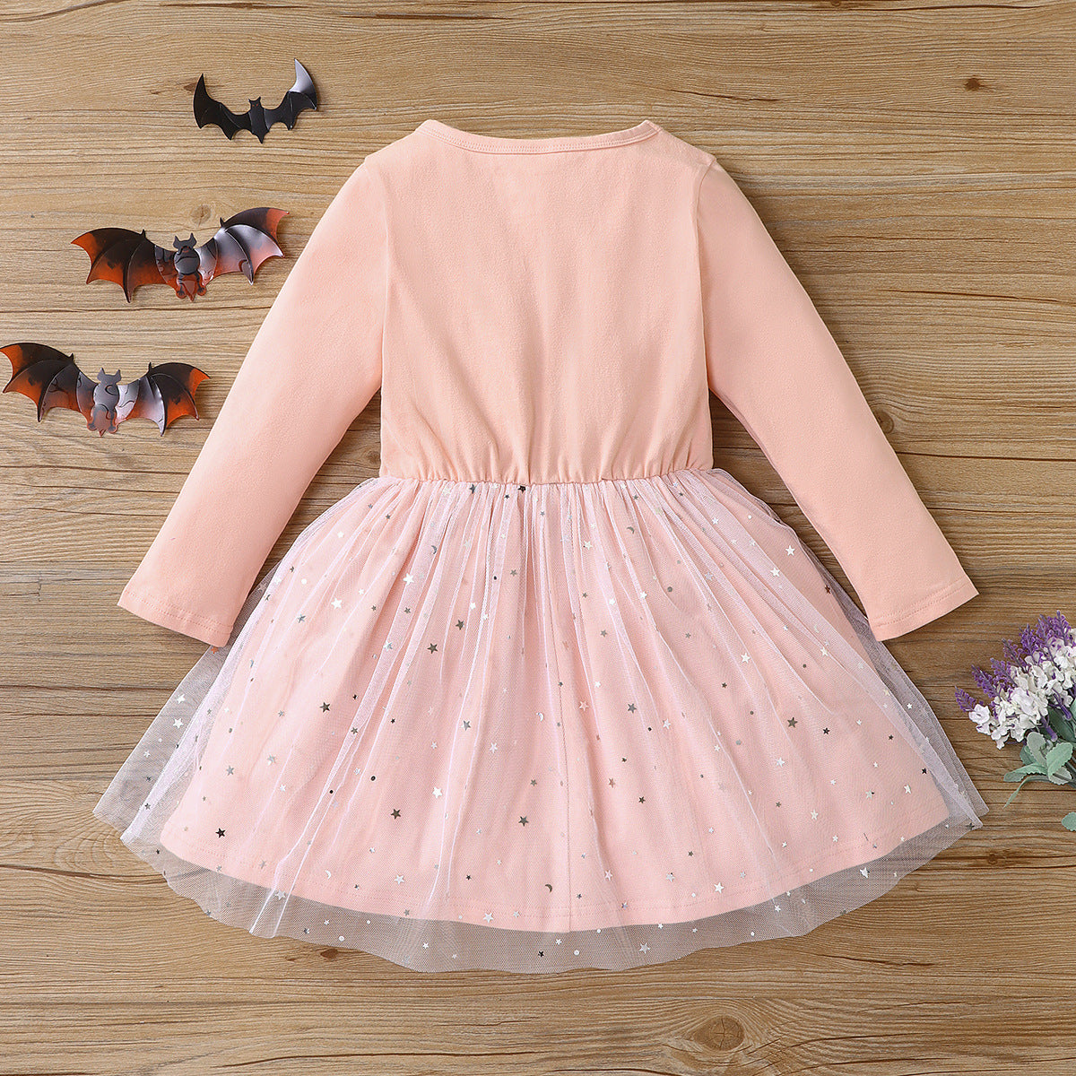 Halloween Girls' Long Sleeve Mesh Dress