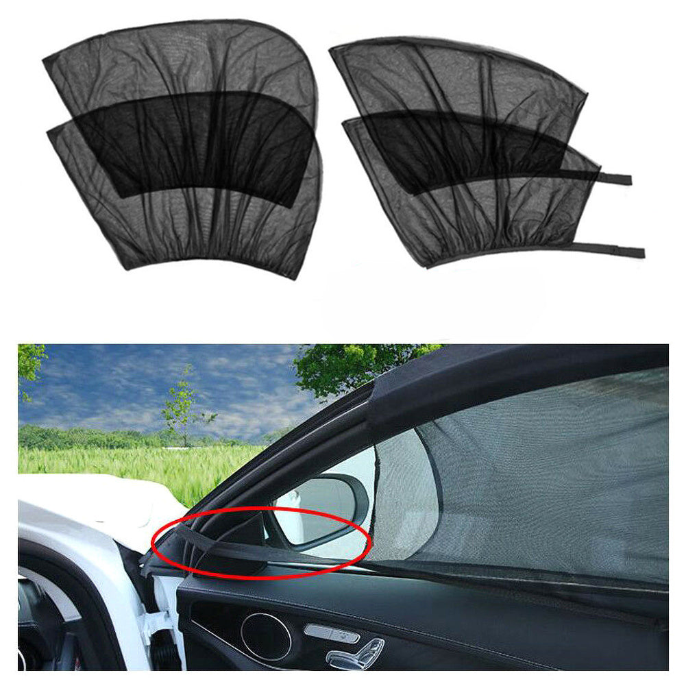 Car Front and Rear Side Curtain Sun Visor Shade, UV Protection and Anti-Mosquito Mesh Cover for Windows