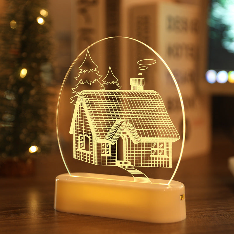 Snowman Bell Acrylic Decoration Night Light