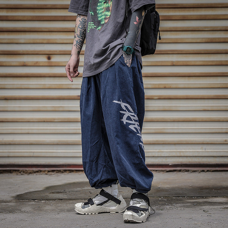 Men’s Korean Hip-Hop Harlan Pants – Loose Fit Drawstring Trousers