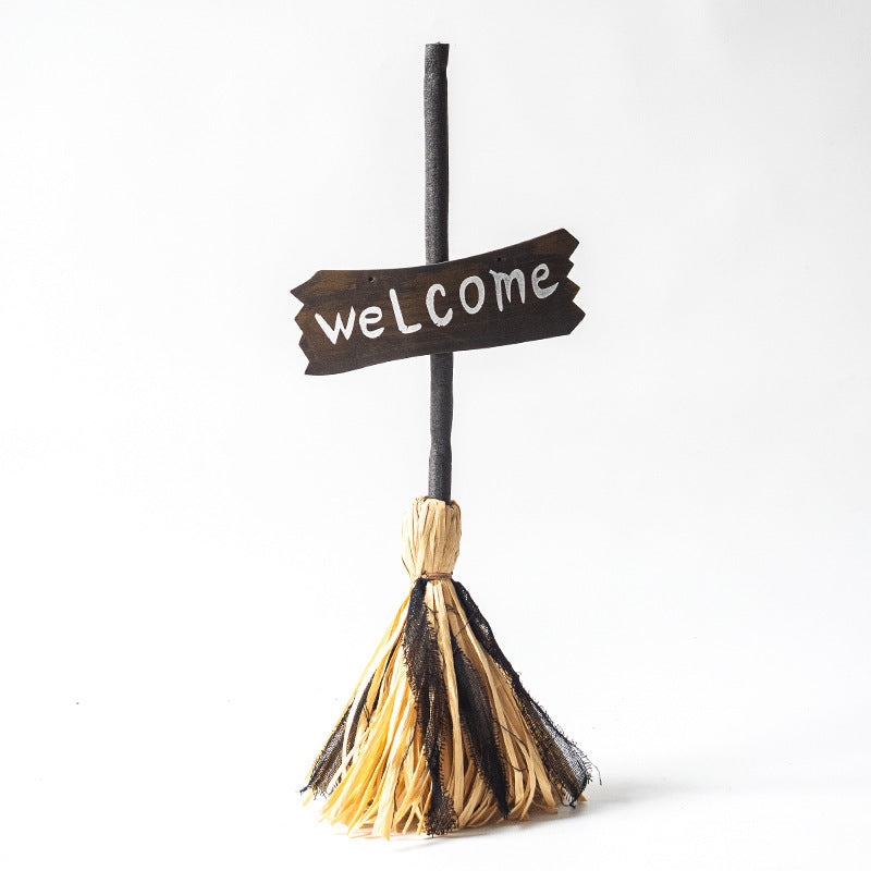 Halloween New Electric Toy Witch Broom Decoration Props Ornaments