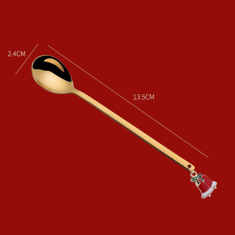 Stainless Steel Christmas Spoons For Tableware Ornaments