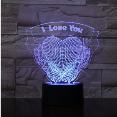 Romantic 3D Hands Holding Love LED Night Light