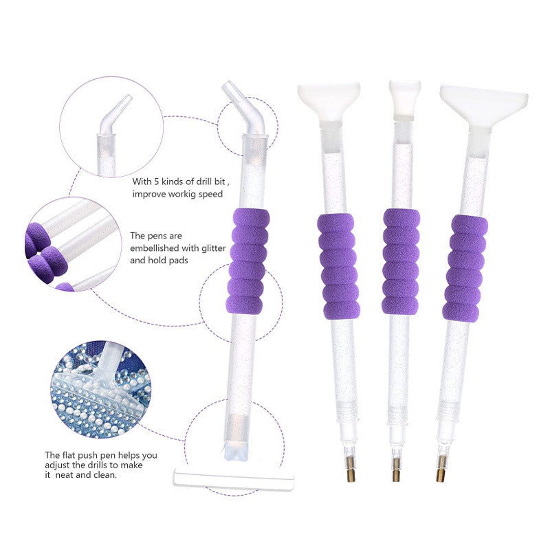 Purple Diamond Painting Tool Set – Dotting Pen Kit with Accessories