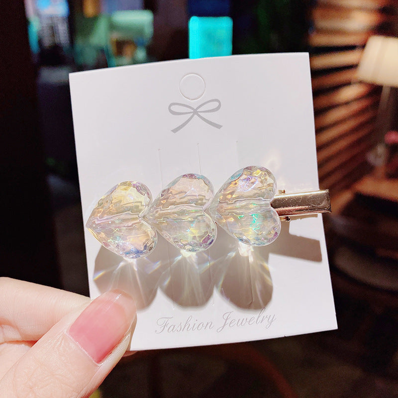 Girly Heart Transparent Hairpin