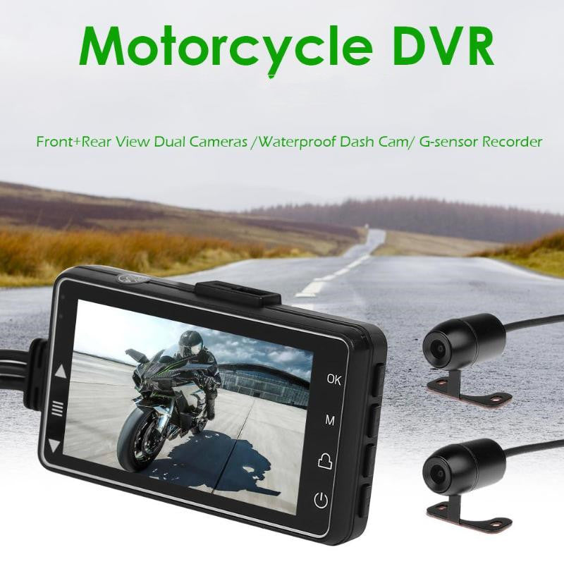 Motorcycle HD Driving Recorder – Waterproof Front & Rear Dash Cam