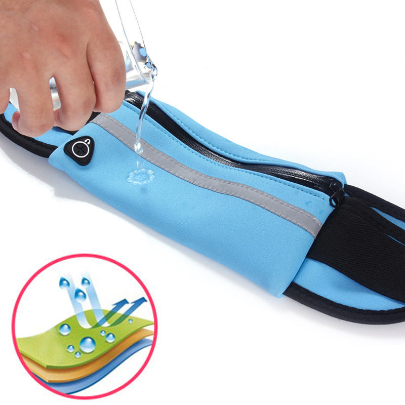 Unisex Slim Nylon Running Waist Bag With Front Pocket