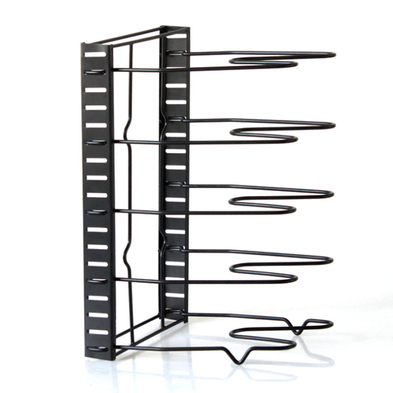 Adjustable Multi-Layer Metal Pot Rack – Space-Saving Pan Organizer for Kitchen Storage