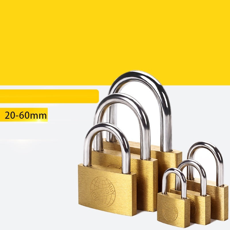 Household Modern Minimalist Small Lock Earth Copper Padlock