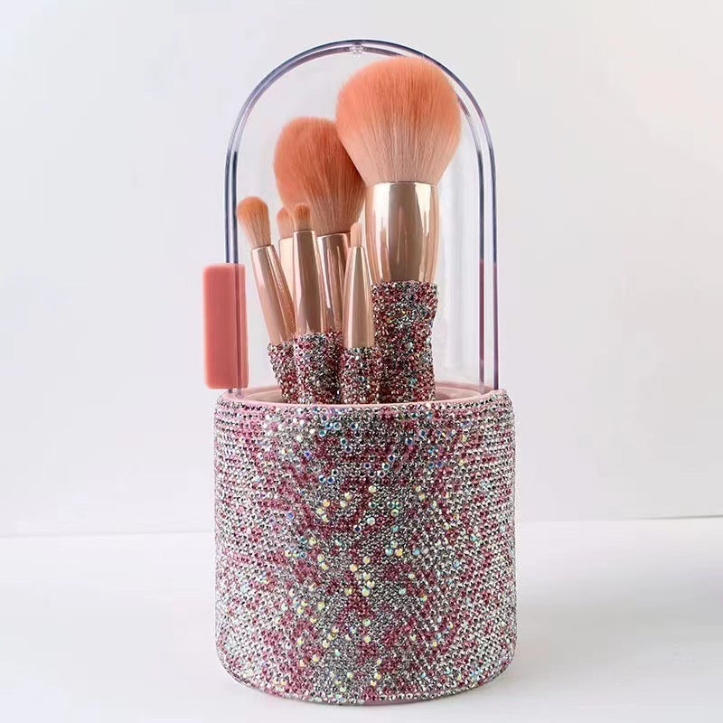 Diamond Makeup Brush Set – 8-Piece Luxury Crystal Handle Brushes
