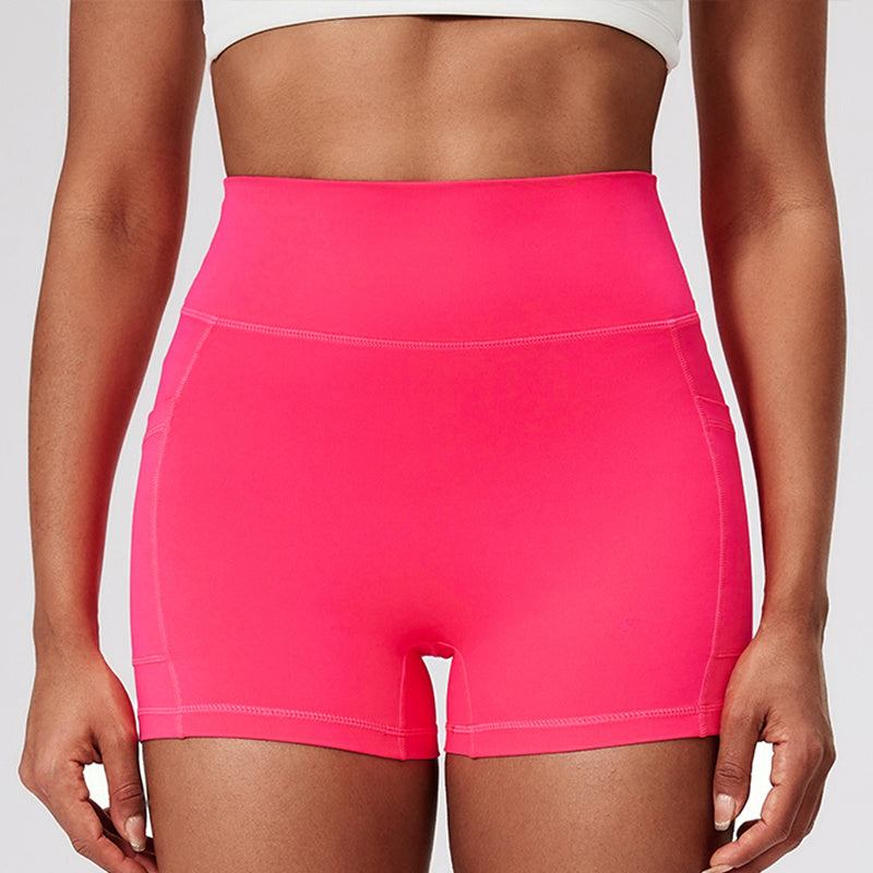 Women's High Waist Compression Shorts – Two Pockets, Ideal for Biking, Running & Daily Wear