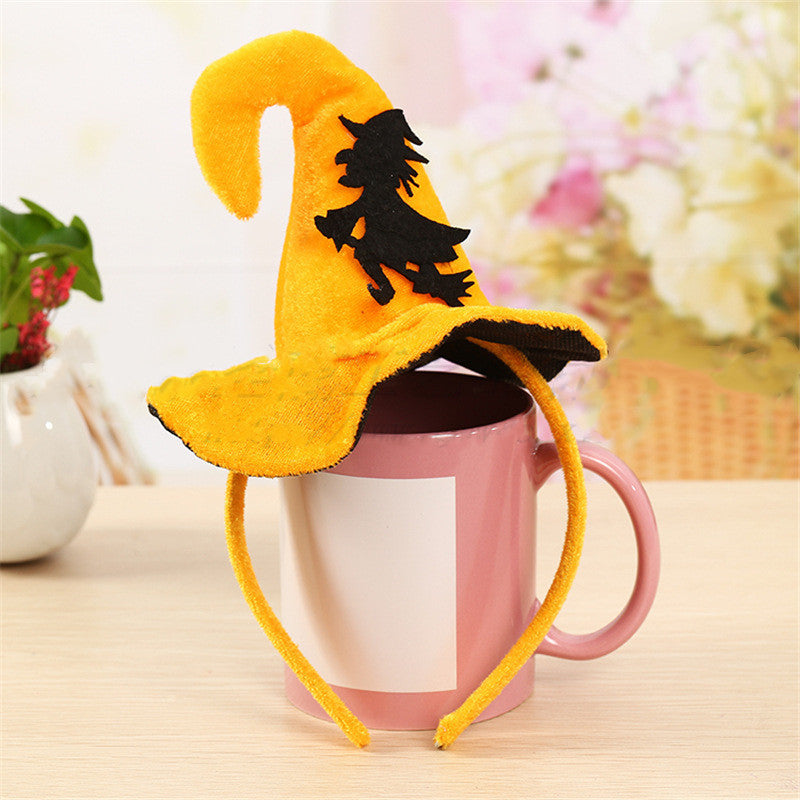 Halloween Pumpkin Hook Hat Headband Ghost Head Bat Yellow Hook Hat Headband Hair Accessories