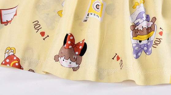 Small And Medium Cotton Silk Girl Dress Thin